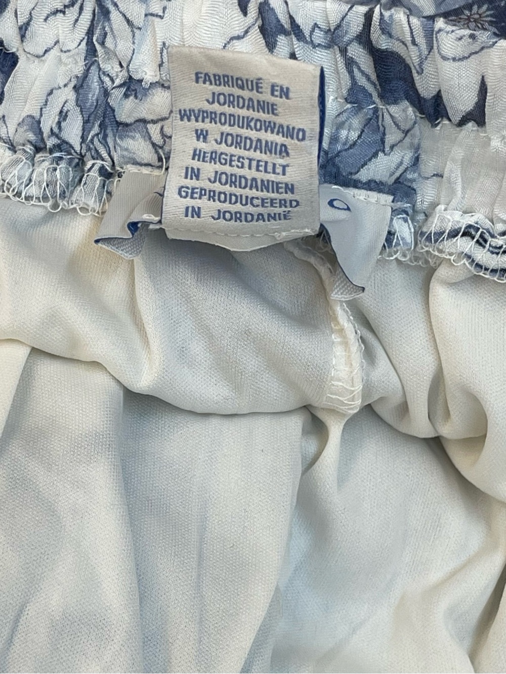 Boho Chic CottageCore Feminine Women's White Blue Floral Tiered Maxi Skirt XL - Picture 14 of 15